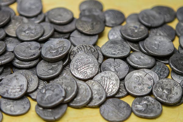 Keltische Münzen im Kelten Museum Manching
